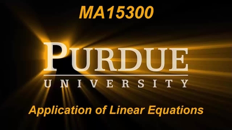 Thumbnail for Applications of Linear Equations