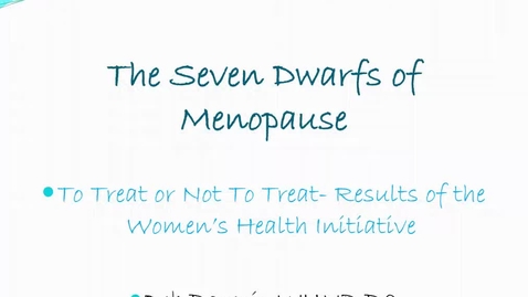 Thumbnail for entry Menopause and WHI Study