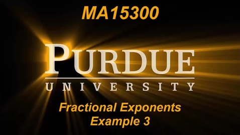 Thumbnail for entry Fractional Exponents Example 3