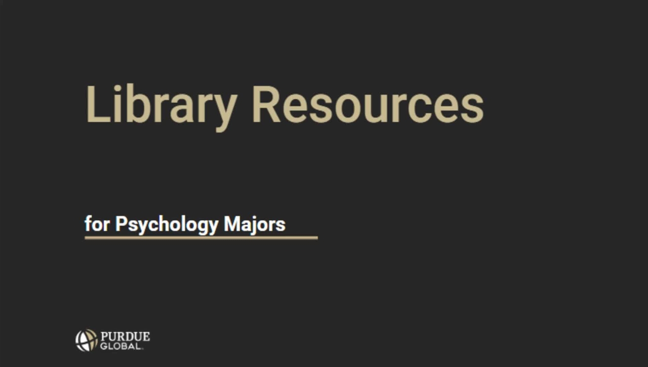 Library Resources for Psychology Majors