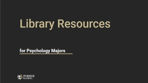 Thumbnail for Library Resources for Psychology Majors