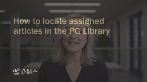 Thumbnail for How to locate assigned articles in the PG Library