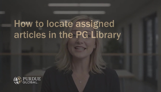 How to locate assigned articles in the PG Library