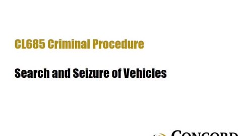 Thumbnail for Search and Seizure of Vehicles