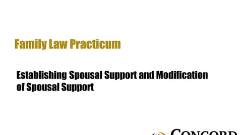 Thumbnail for Establishing Spousal Support and Modification of Spousal Support