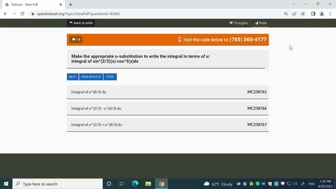 Thumbnail for Spring 2022 - MA166 - Hood (1:30) - Final Exam Review - Friday