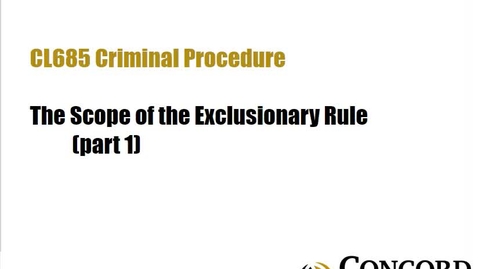 Thumbnail for Scope of the Exclusionary Rule, Part 1