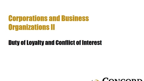 Thumbnail for Duty of Loyalty and Conflicts of Interest