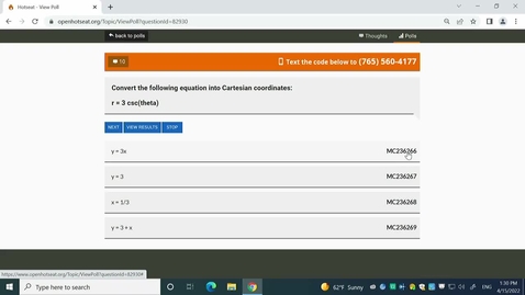 Thumbnail for Spring 2022 - MA166 - Hood (1:30) - Lesson 34