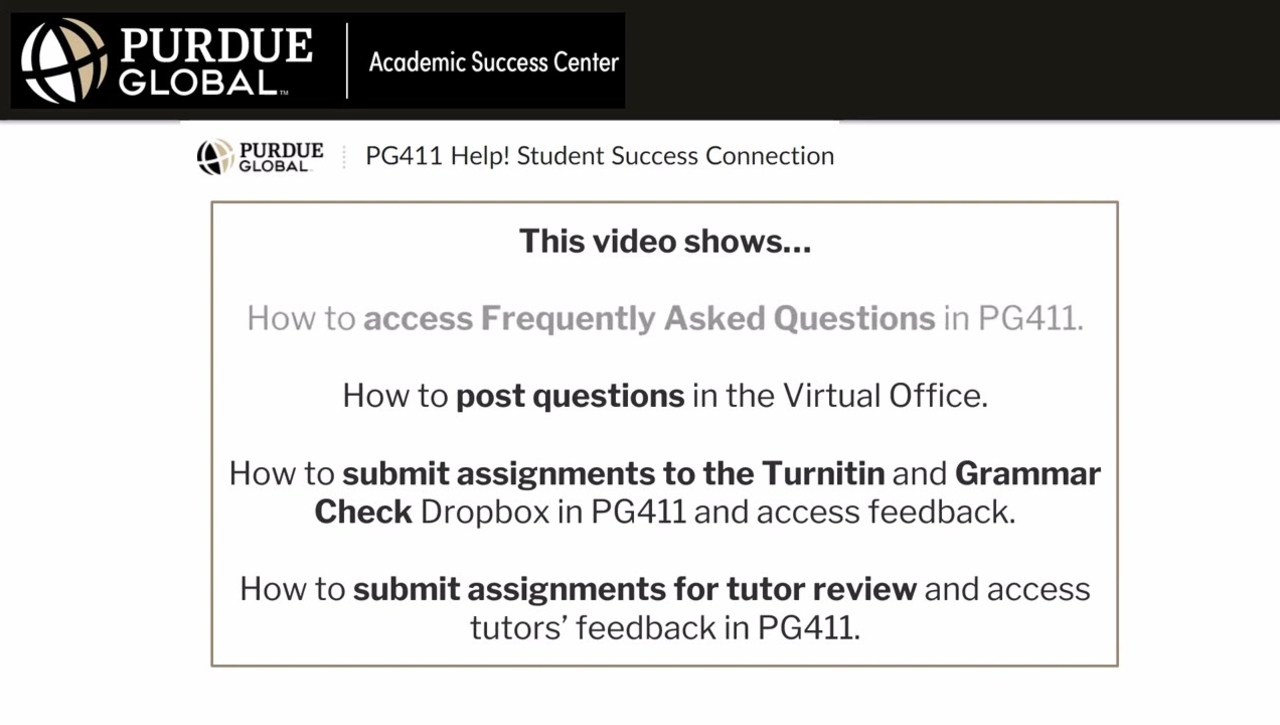 PG411: How to Submit Assignments and Questions and Access Feedback