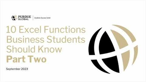 Thumbnail for entry 10 Excel Functions Business Students Should Know, Part Two