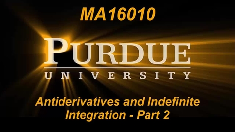 Thumbnail for Antiderivatives and Indefinite Integration Part 2