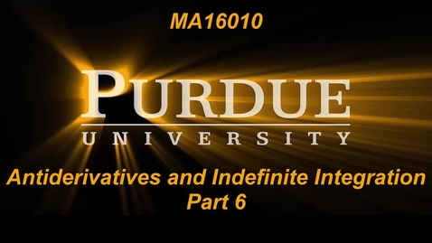 Thumbnail for Antiderivatives and Indefinite Integration Part 6