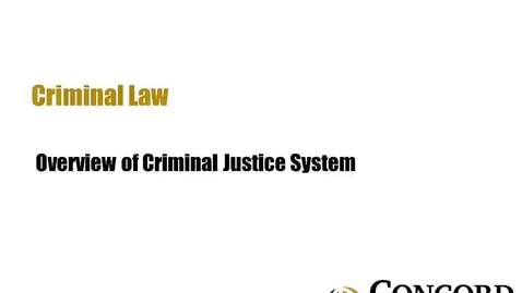 Thumbnail for Overview of Criminal Justice System
