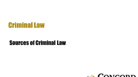 Thumbnail for Sources of Criminal Law