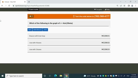 Thumbnail for Spring 2022 - MA166 - Hood (1:30) - Lesson 34