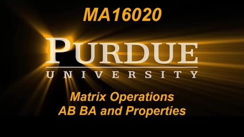 Thumbnail for Matrix Operations AB BA and Properties