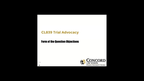Thumbnail for Form of the Question Objections
