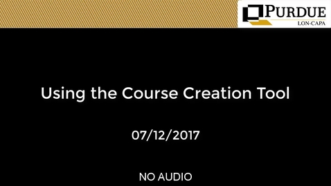 Thumbnail for entry LON-CAPA: Using the Course Creation Tool