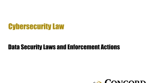 Thumbnail for Data Security Laws and Enforcement Actions