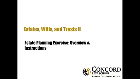 Thumbnail for Estate Planning Exercise Overview and Instructions