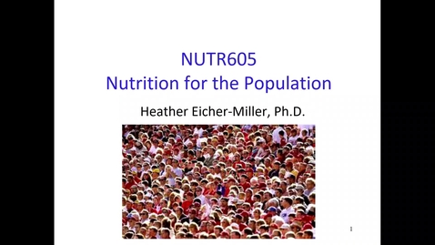 Thumbnail for Fall 2022 - NUTR605 - Teegarden