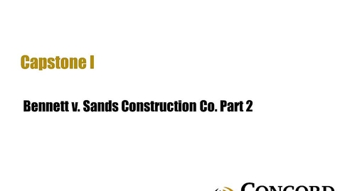 Thumbnail for Bennett v Sands Construction Co Part 2