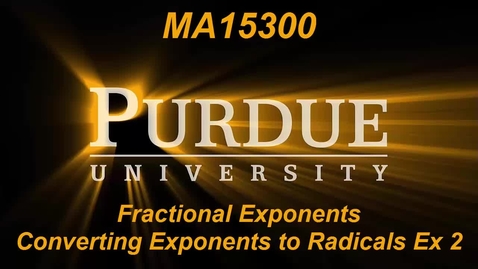 Thumbnail for Fractional Exponents Converting Exponents to Radicals Ex 2