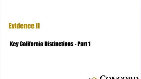 Thumbnail for Key California Distinctions - Part 1