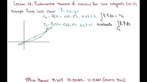Thumbnail for entry Spring 2024 - MA261 - Sunkula (Lesson28- Fundamental theorem of Line Integrals)