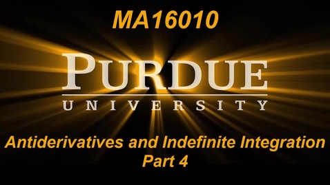 Thumbnail for Antiderivatives and Indefinite Integration Part 4 MA16010