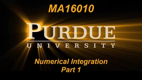 Thumbnail for entry Numerical Integration Part 1