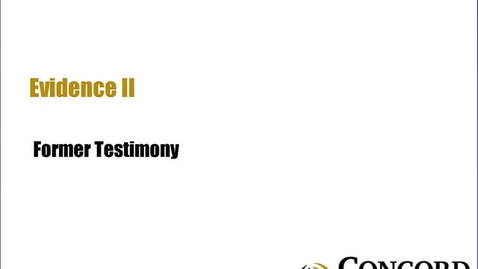 Thumbnail for Former Testimony
