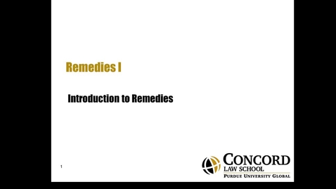 Thumbnail for Introduction to Remedies