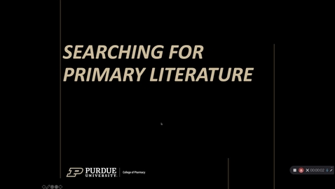 Thumbnail for entry Searching for Primary Literature Using PubMed
