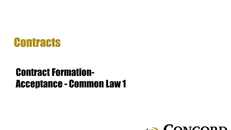 Thumbnail for Acceptance - Common Law 1
