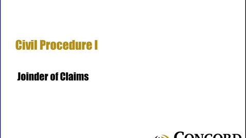 Thumbnail for Joinder of Claims