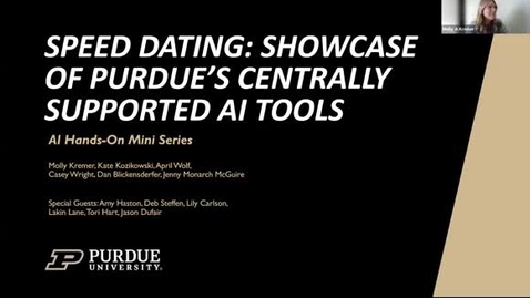Thumbnail for February 14, 2025: Showcase of Purdue’s Centrally Supported AI Tools