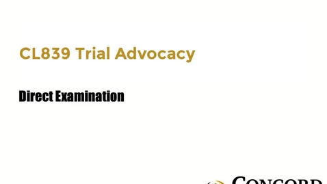 Thumbnail for Direct Examination