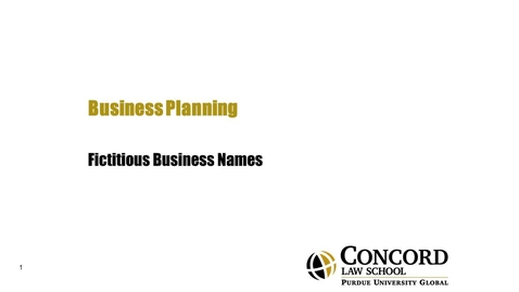 Thumbnail for Fictitious Business Names