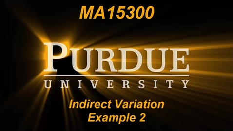 Thumbnail for Indirect Variation Example 2