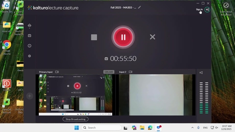 Thumbnail for Fall 2025 - MA303 - Chen (10:27)