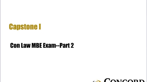 Thumbnail for Con Law MBE Exam Part 2