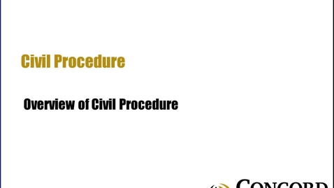 Thumbnail for Overview of Civil Procedure