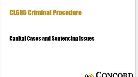 Thumbnail for Death Penalty and Sentencing Issues