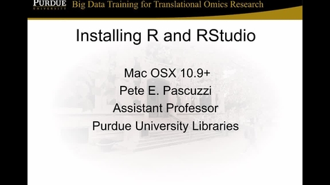 Thumbnail for entry V3a Installing R and RStudio MacOSX (2017)