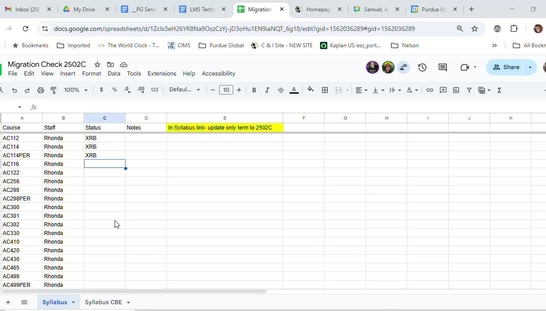 Updating Syllabus Links