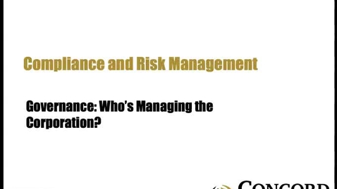 Thumbnail for Governance: Who's Managing the Corporation?