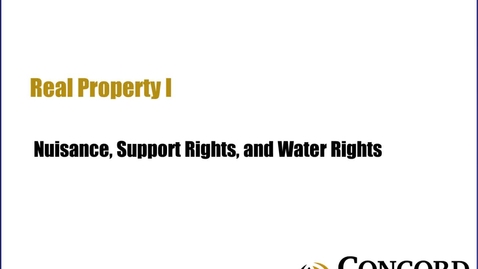 Thumbnail for Nuisance Support Rights and Water Rights