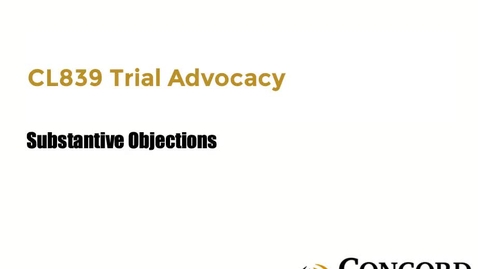 Thumbnail for Substantive Objections